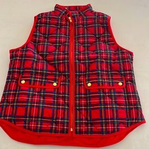 J Crew Factory tartan puffer vest jacket - NWT